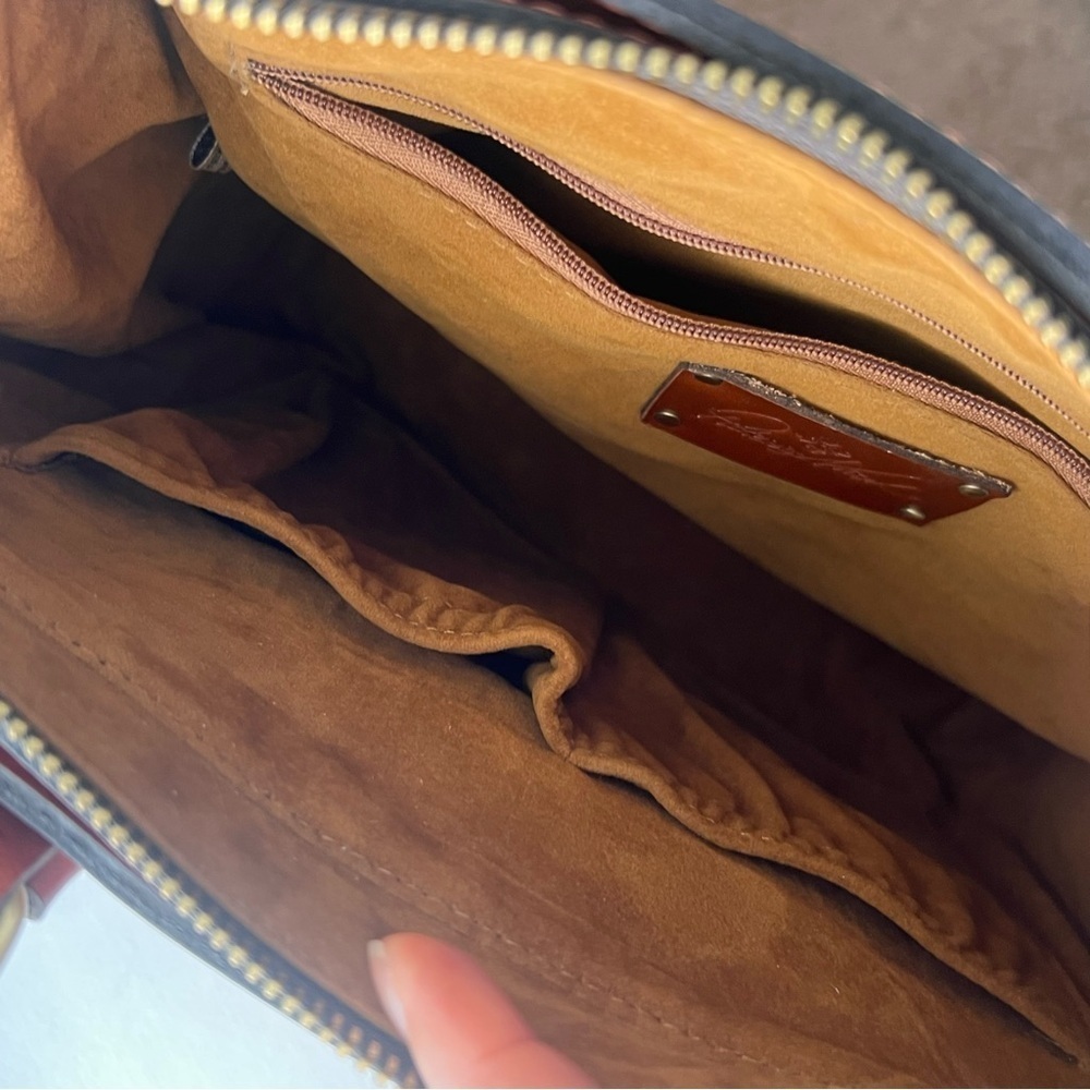 Patricia Nash Leather Genevieve Tan Filligree Satchel/Tote - Picture 8 of 13